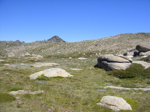 Following the path of a former glacier, Kosciuszko plateau, Kosciuszko NP, NSW