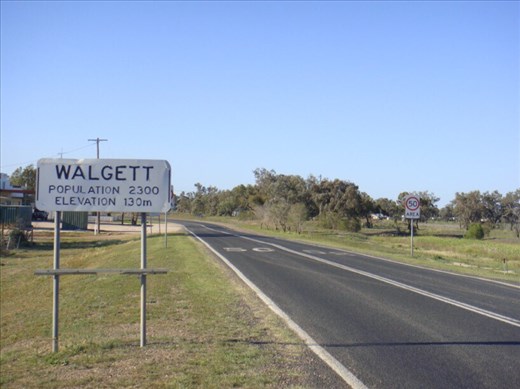 Entering town, Walgett, second most violent postcode in NSW.