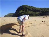 Pat struggling up a little dune, Garie beach, Royal NP, NSW.: by thomasz, Views[213]