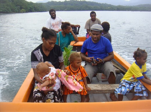Part of my new family, a 6 hour boat journey to the house, Lumbumbu Bay, Malekula.