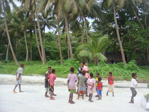 Children circling around my adopive mother, Caroline Bay, Malekula.