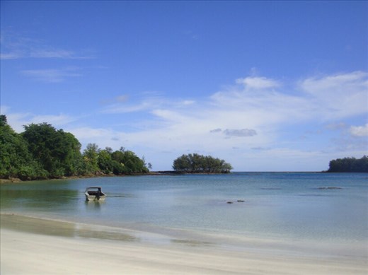 Little motorboat, Caroline Bay, Malekula.