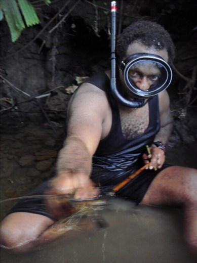 Action shot, Caroline Bay, Malekula.