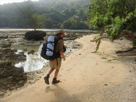 Hiking to Southwest Bay airport, White Sand, Malekula.