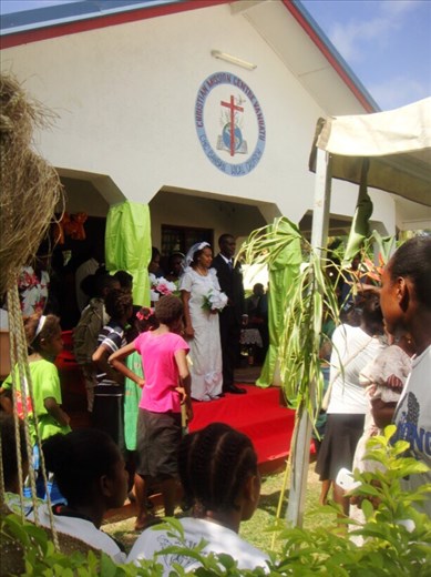Bride (cousin Annie) with groom, Banban, Espiritu Santo.