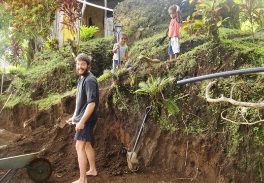 Digging foundations for a future house, Lombaha, Ambae.
