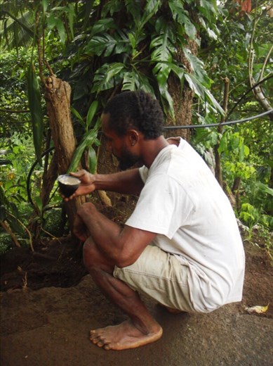 Luke preparing himself to drink some kava, Lombaha, Ambae.