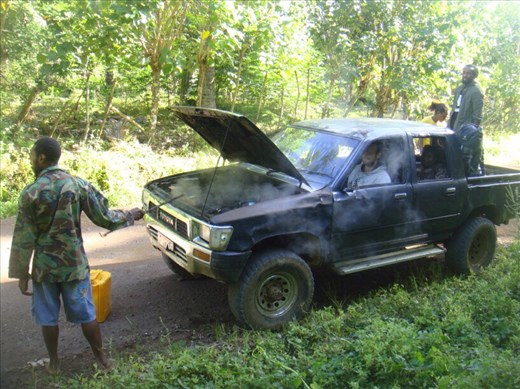 Just some issues with the radiator, don't worry, we have time, East Ambae.