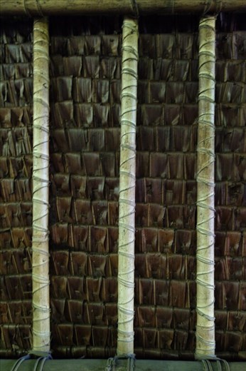 Tatched roof (coconut leaf), no nails in sight, Lombaha, Ambae.