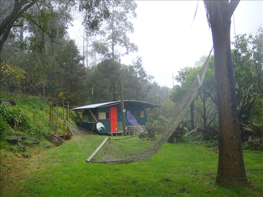 My caravan, helpx in Tapu, Coromandel Peninsula.