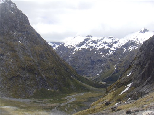 U-shaped valley, a glacier once filled it, near Gertrude Saddle, Fiordlane NP