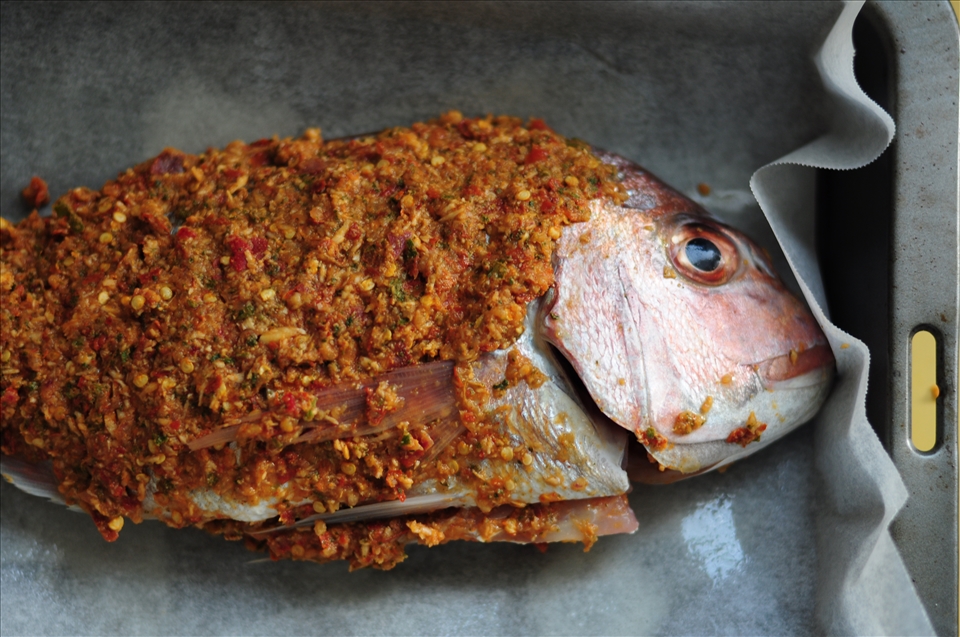 Covered in chilli and ready to go in the oven