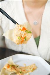 Shrimp Wontons with Creamy Tom Yum Coconut Sauce: by tiffanybee, Views[223]