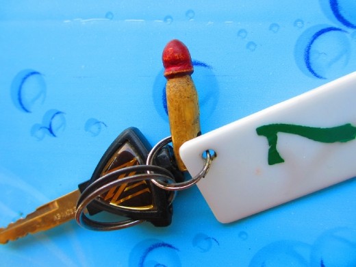 Little penis for good luck in the keychain of rented scooter might've indicated they tought  I need some. Good luck that is.