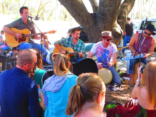 Jamming sessions in the park on lazy Saturday morning