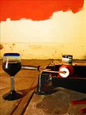 Painting date with red wine in the Shoebox: by tiinakokki, Views[231]