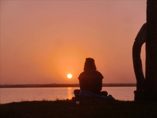 sunrise at the lagoon of Bacalar, Mexico