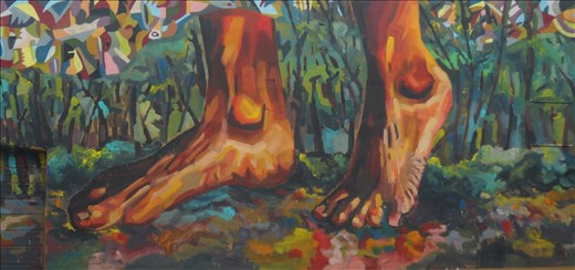 I stumbled upon this mural on my walk to the museum in my hometown of Rochester, NY.  I didn't go to the museum.  These feet were enough