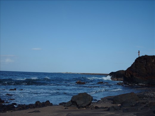 There's a small figure on the top of the hill in the right of the photo; a man fishing.  I never spoke to him; didn't even wave hello, but he was my friend.