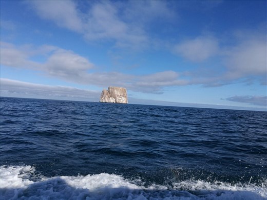 Sygt svært at tage et ordentligt billede af Kicker Rock når der er så mange bølger altså!
