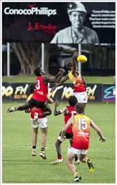 Players fly infront of mining ad which divides the players community: by tiwi-island-australia2012, Views[568]