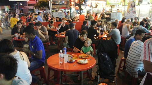 Enzo enjoying Malay food!