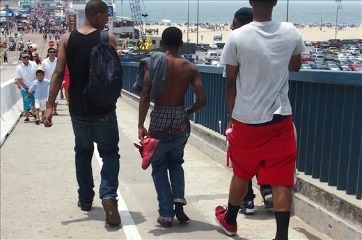 Santa Monica. One shoe swag. In their minds, the entire Pier was theirs. 