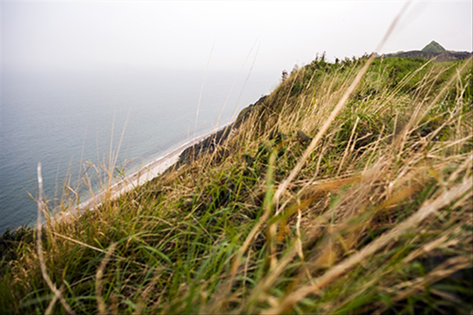 france - normandy beaches in the mist