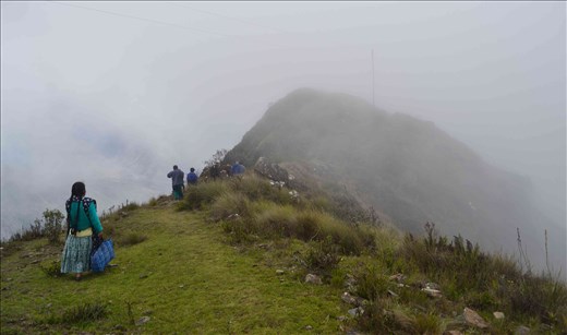Walking through the clouds. La Paz