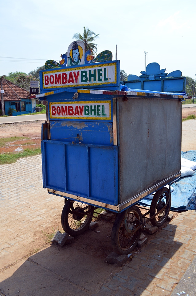 An old food cart under the morning sun in Alleppey.
