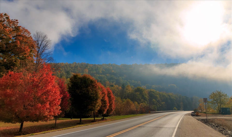 Foggy morning mountain