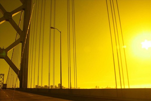 Sunset from the view of Bay Bridge, San Francisco, CA