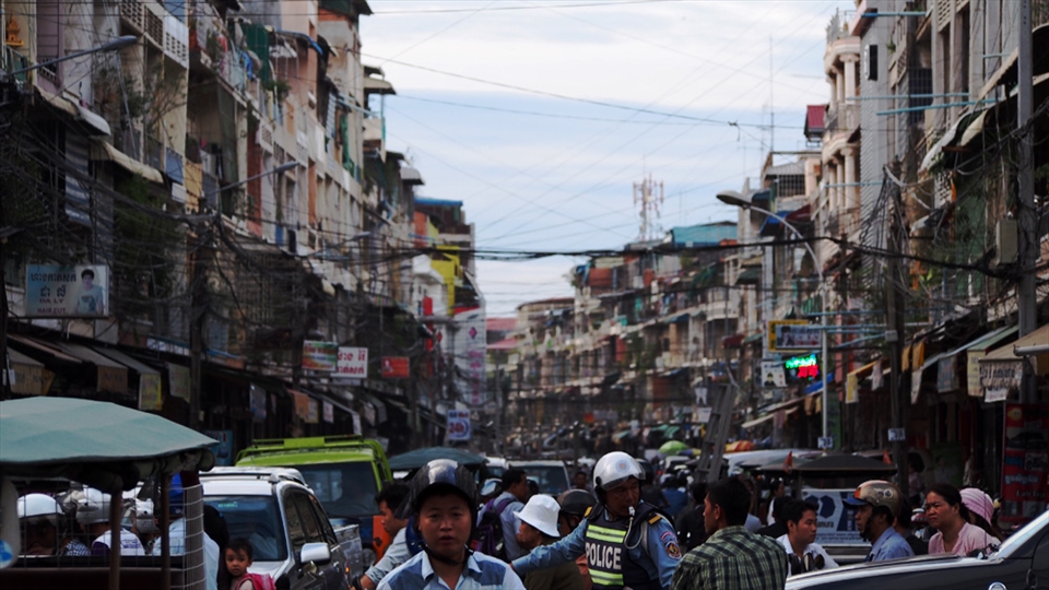Near Orussey market, the traffic can become a little bit crazy!