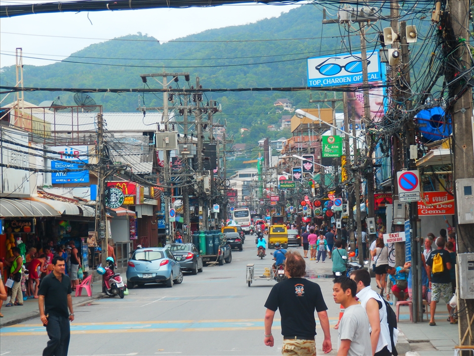 Patong Beach, Thailand, this is the busy main street
