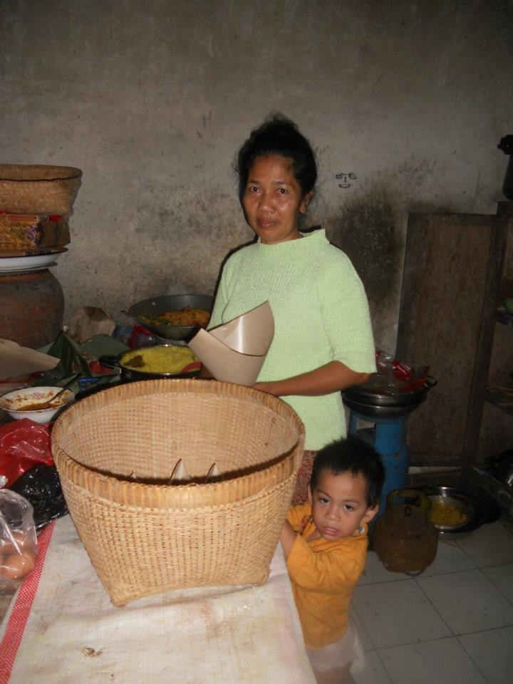 Ibu (woman) who served us Nasi Kuning (Yellow Rice) at 3am in Ubud
