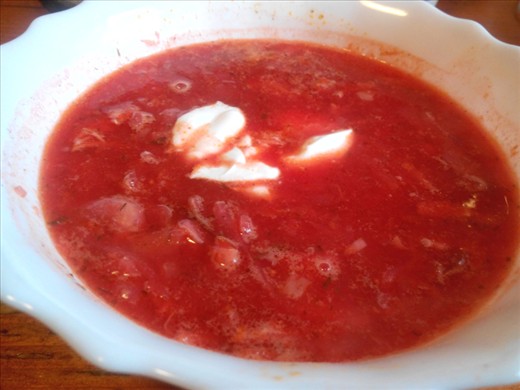 My own plate with a little sour cream