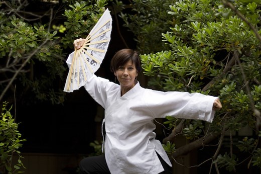 Maria Camille teaching Chinese Fan Martial Arts