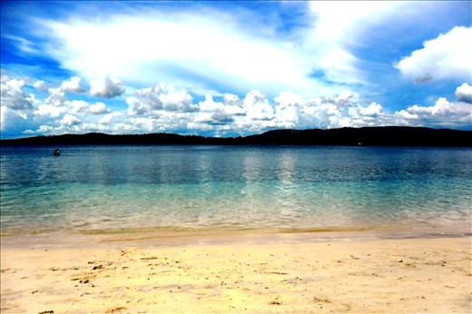 Pristine white sand line the island and is a sight to behold in the morning.