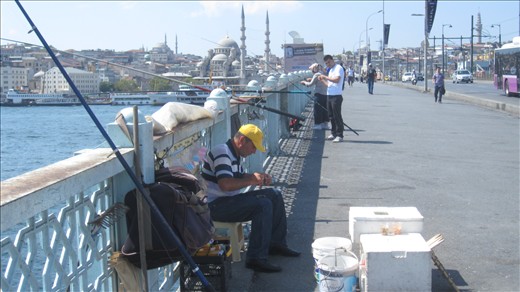 Crossing the Golden Horn on the Galata Bridge