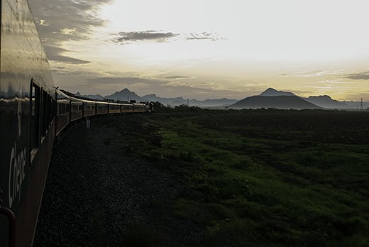 First light on board the last passenger train left in Mexico, the CHEPE