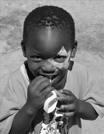 Cheeky child in orphanage