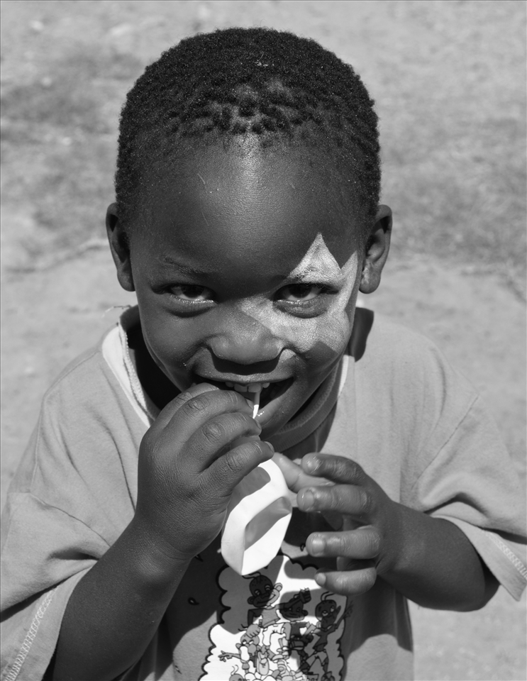 Cheeky child in orphanage