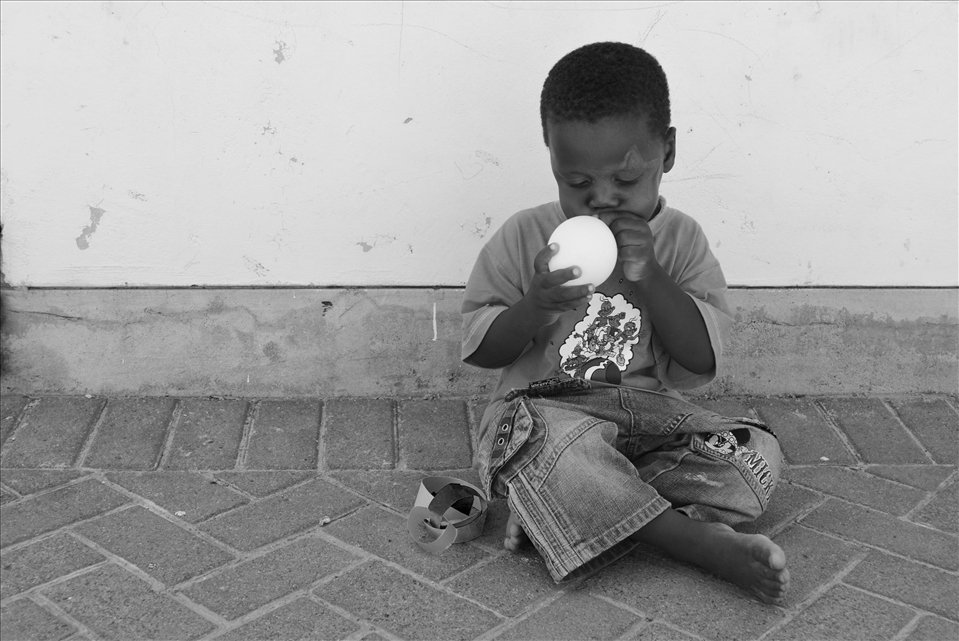 Balloon fun at the orphanage