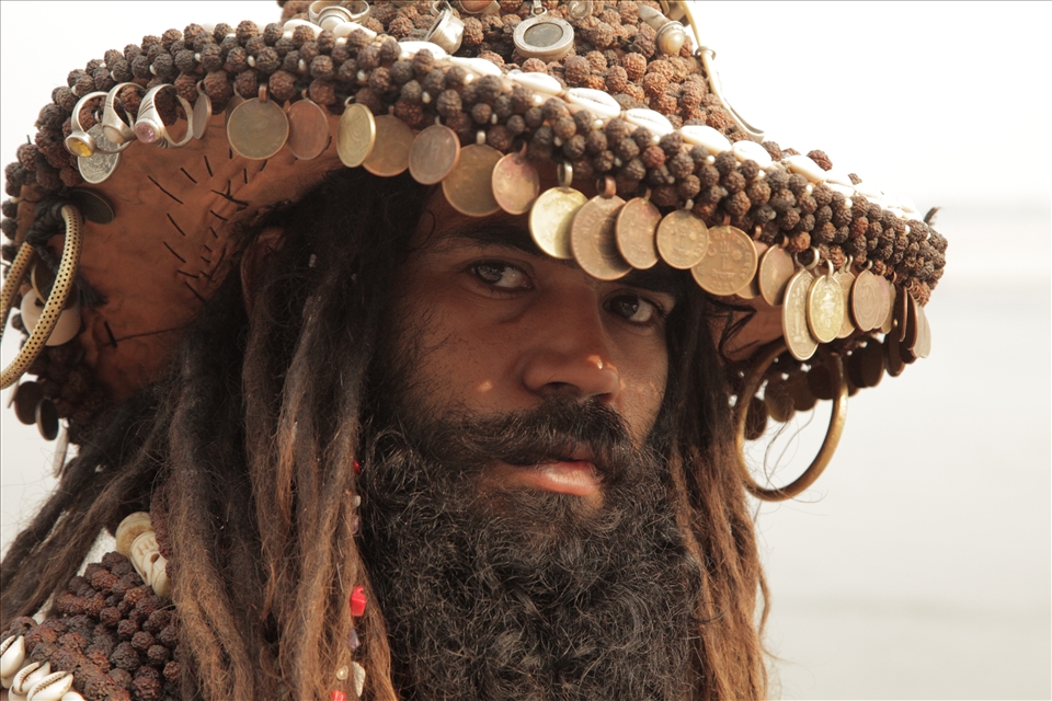 Silent man who meditates and speaks to god