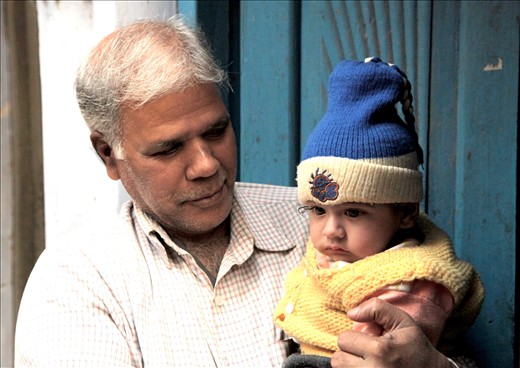 Proud man and his grandson