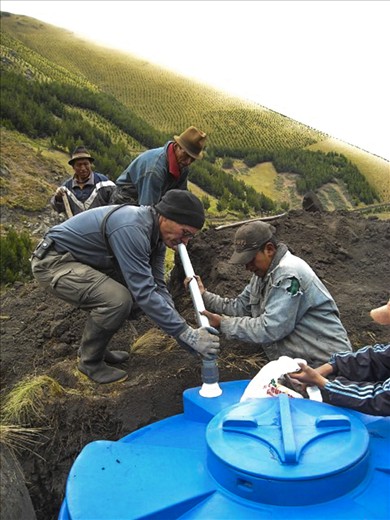Our project to bring water to Ganquis needed pressure break tanks like this one