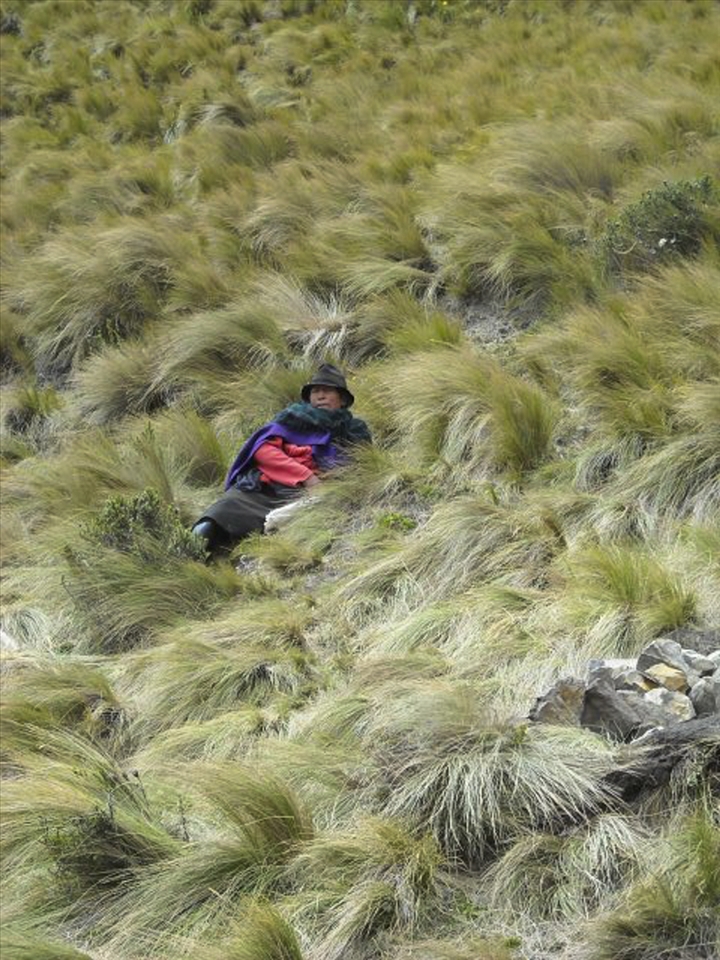 Adapted to the Andes, the locals were tough. This is a rare moment of repose.