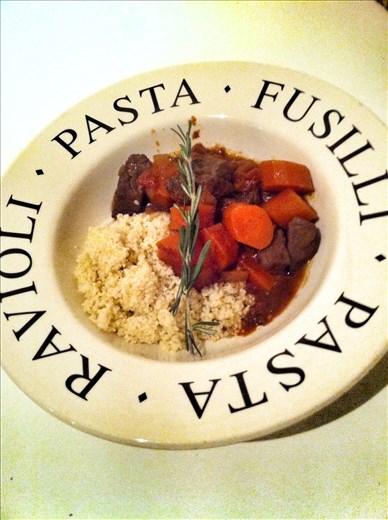 Served up - with cous cous and fresh rosemary