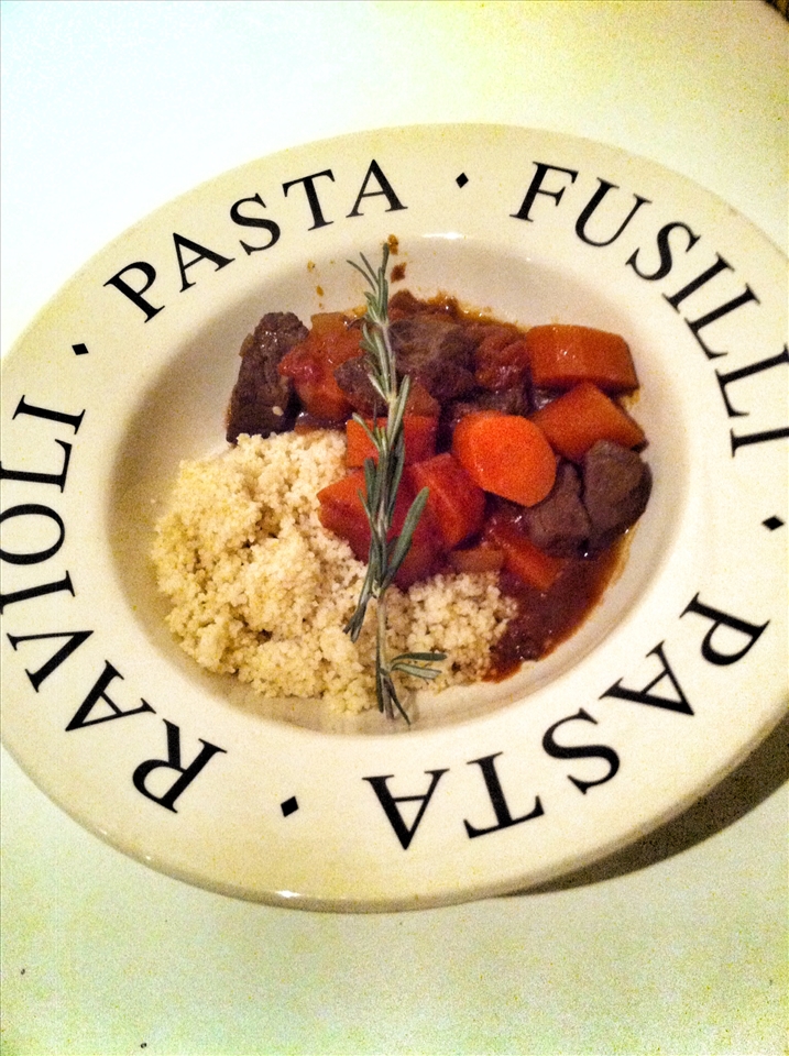 Served up - with cous cous and fresh rosemary