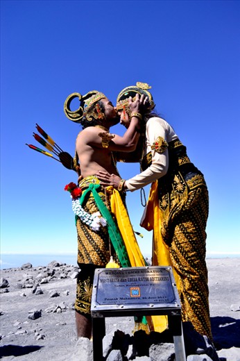 Wedding Commemoration pose with Arjuna and Shinta Traditional costum in Semeru 